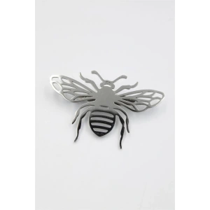 Çelik Arı Broş - Gümüş