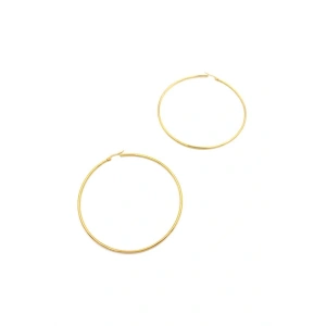 Çelik Halka Küpe -7 cm - Altın