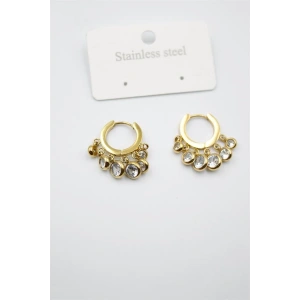 Çelik Taşlı Shakira Küpe - Altın