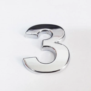 Cemax 3 Rakamı 3,75 cm Krom Yapışkanlı