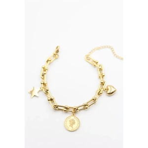 Charm Tfn Zincir Bileklik - Altın