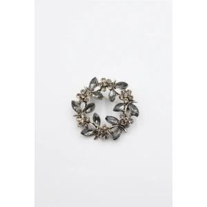 Çiçek Broş - Siyah