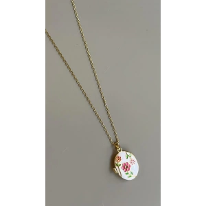 Çiçek Kapaklı Kolye - Altın