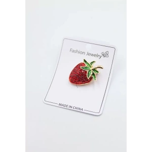 Çilek Broş - Kırmızı