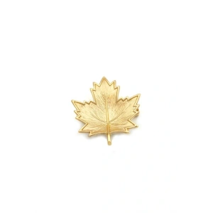 Çınar Yaprağı Broş - Altın