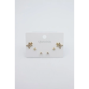 Çoklu Set Küpe - Altın