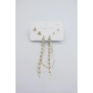 Çoklu Set Küpe - Altın