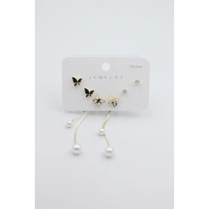 Çoklu Set Küpe - Altın