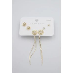 Çoklu Set Küpe - Altın