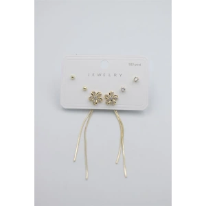 Çoklu Set Küpe - Altın