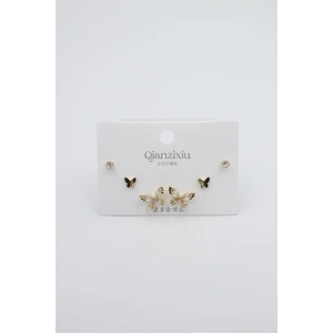 Çoklu Set Küpe - Altın