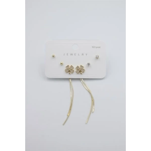 Çoklu Set Küpe - Altın