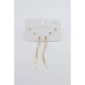 Çoklu Set Küpe - Altın