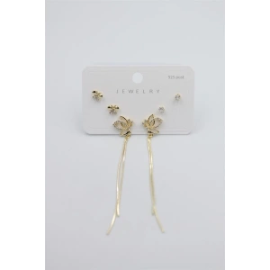 Çoklu Set Küpe - Altın