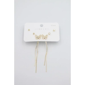 Çoklu Set Küpe - Altın