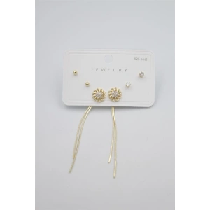 Çoklu Set Küpe - Altın