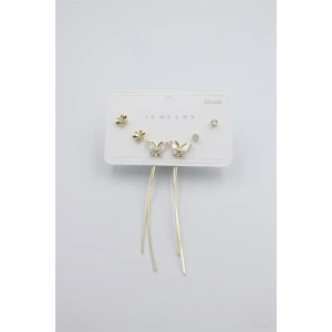 Çoklu Set Küpe - Altın