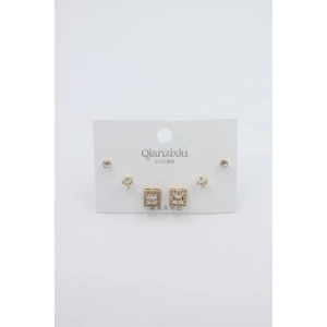 Çoklu Set Küpe - Altın