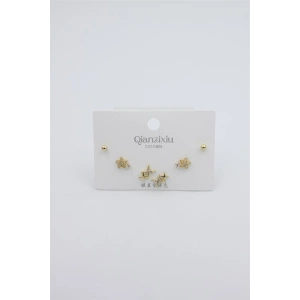 Çoklu Set Küpe - Altın