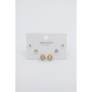 Çoklu Set Küpe - Altın