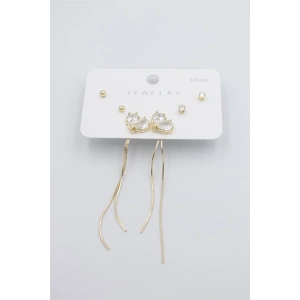 Çoklu Set Küpe - Altın