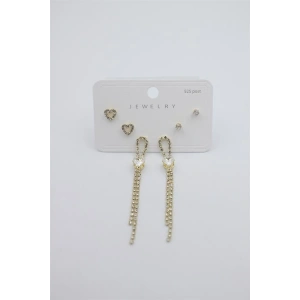 Çoklu Set Küpe - Altın