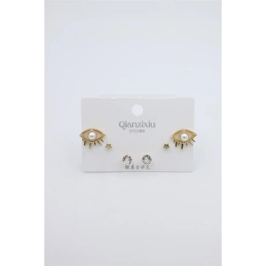 Çoklu Set Küpe - Altın