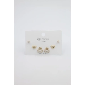 Çoklu Set Küpe - Altın