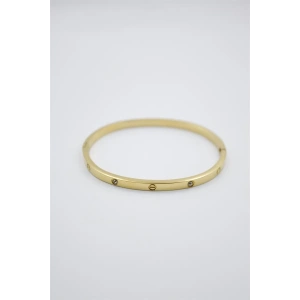 CRT Model Taşlı İnce  Bilezik - Altın