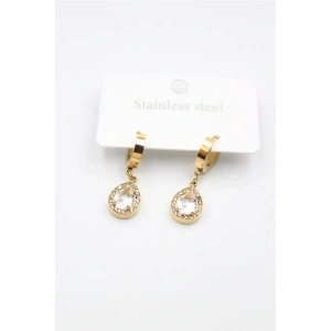 Damla Taşlı Küpe - Altın