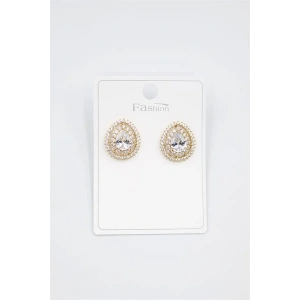 Damla Taşlı Küpe - Altın