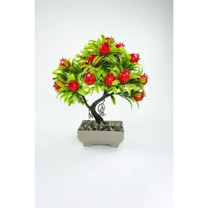 Dekor Ağaç Bereket Nar Ağacı Saksılı Dekoratif Ağaç Biblo 24x13 cm