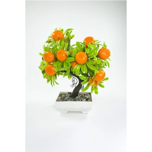 Dekor Ağaç Portakal Ağacı Saksılı Dekoratif Ağaç Biblo 24x13 cm