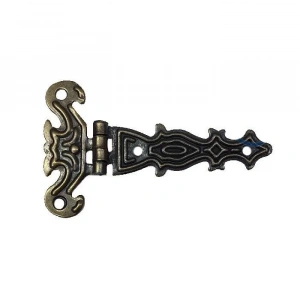 Dekoratif, Sac Tek Kuyruklu Menteşe - 40x68 Mm, Küçük, Antik, 1 Adet