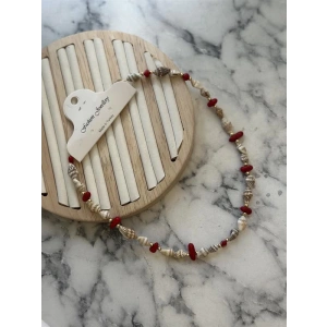 Deniz Kabuğu Kolye - Kırmızı