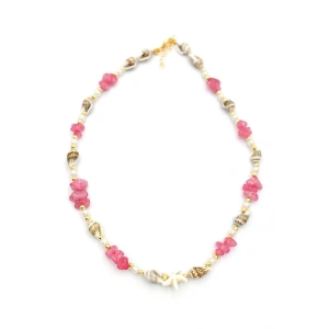 Deniz Kabuğu Kolye - Nar Çiçeği