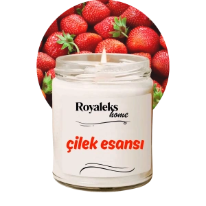 Doğal Özel Seri Kokulu Dekoratif Kavanoz Mum 210 cc - Çilek Esansı - RYL