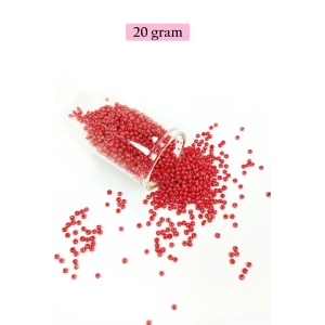 Dökme Cam Kum Boncuk (11/0) 2 mm - 20 Gram -  Kırmızı - BNC004