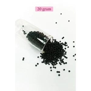 Dökme Cam Kum Boncuk (11/0) 2 mm - 20 Gram -  Siyah - BNC010