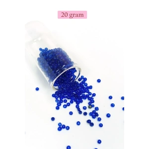 Dökme Cam Kum Boncuk (8/0) 3 mm - 20 Gram - Koyu Mavi - BNC178