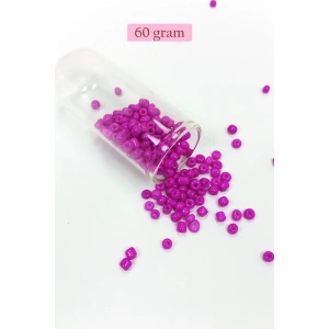 Dökme Cam Kum Boncuk Büyük Boy (6/0) 4 mm - 60 Gram - Fuşya - BNC135