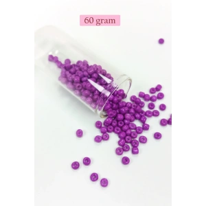 Dökme Cam Kum Boncuk Büyük Boy (6/0) 4 mm - 60 Gram - Koyu Eflatun - BNC123