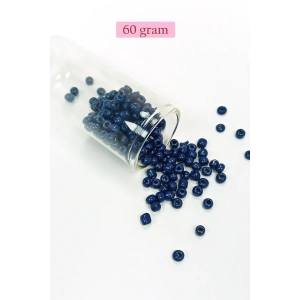 Dökme Cam Kum Boncuk Büyük Boy (6/0) 4 mm - 60 Gram - Koyu Mavi - BNC114