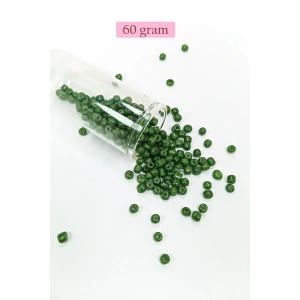 Dökme Cam Kum Boncuk Büyük Boy (6/0) 4 mm - 60 Gram - Koyu Yeşil - BNC112