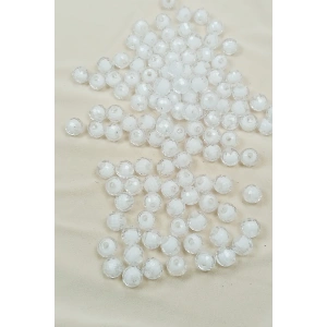 Dünya Boncuk İçten Boncuklu Bileklik Çanta Boncuğu 10 mm 50 gr Beyaz - BNC463