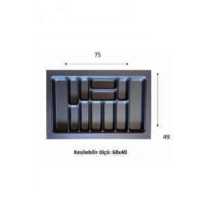 Eko Modüler Kaşıklık 76x49 Cm Antrasit Royaleks-70096