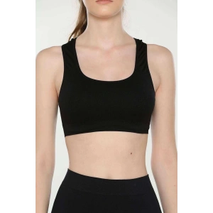 Elite Life Geniş Askılı Kadın Destekli Sporcu Büstiyer Siyah Sütyen 777