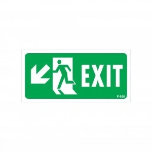 Exit Sol Aşağı Uyarı Levhası 17,5x25 KOD:958