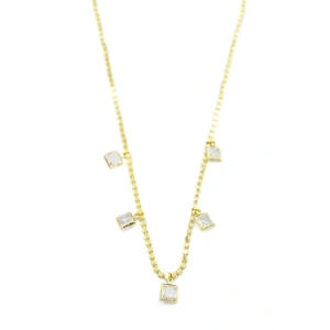 Ezme Zincir Charm Kolye - Altın