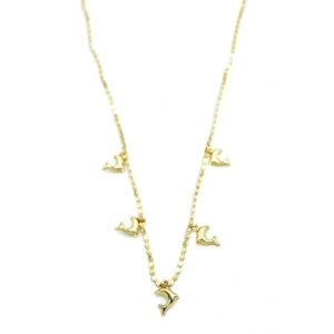 Ezme Zincir Charm Kolye - Altın